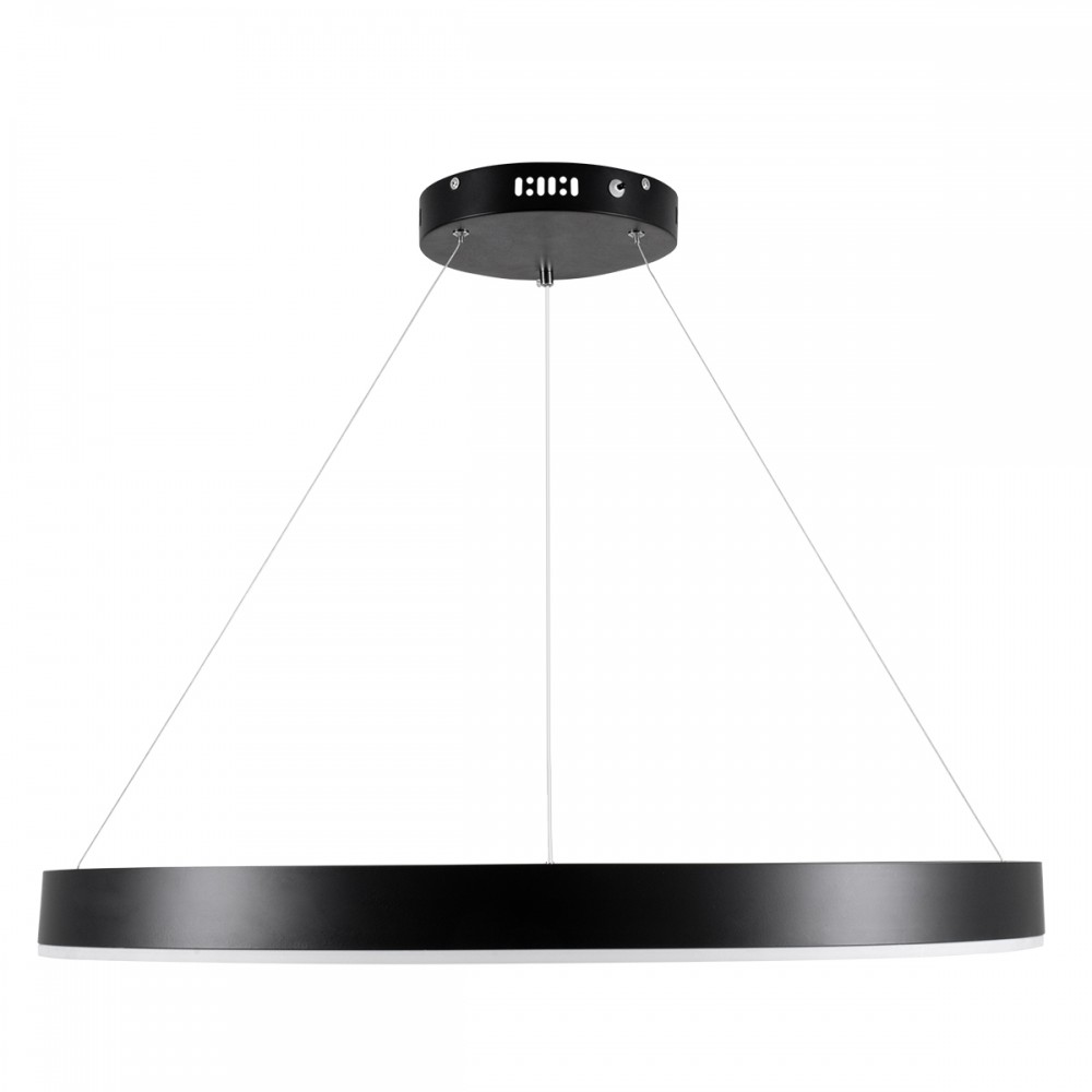 GloboStar® VENOM 61179 Κρεμαστό Φωτιστικό Δαχτυλίδι-Κύκλος LED CCT 67W 7863lm 120° AC 220-240V - Εναλλαγή Φωτισμού μέσω Τηλεχειριστηρίου All In One Ψυχρό 6000K+Φυσικό 4500K+Θερμό 2700K Dimmable Φ80cm - Μαύρο - 3 Years Warranty