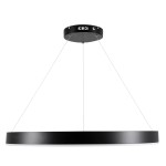 GloboStar® VENOM 61179 Κρεμαστό Φωτιστικό Δαχτυλίδι-Κύκλος LED CCT 67W 7863lm 120° AC 220-240V - Εναλλαγή Φωτισμού μέσω Τηλεχειριστηρίου All In One Ψυχρό 6000K+Φυσικό 4500K+Θερμό 2700K Dimmable Φ80cm - Μαύρο - 3 Years Warranty