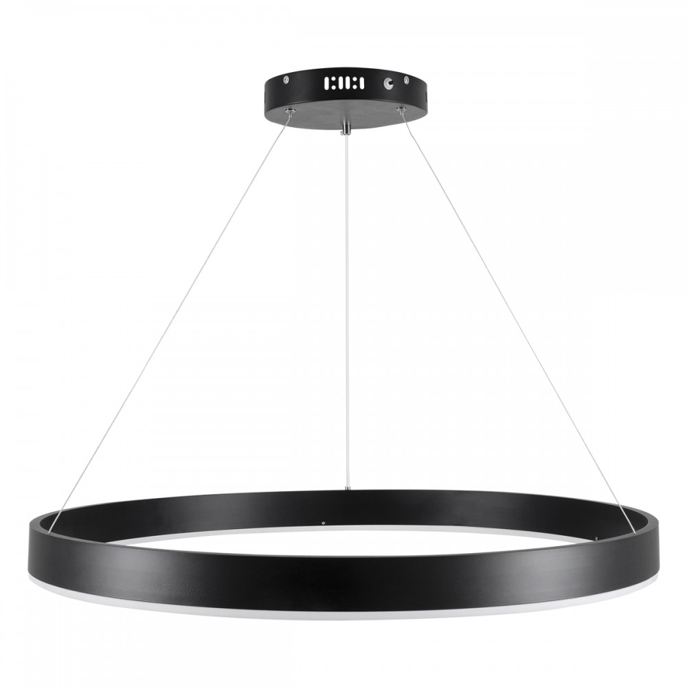 GloboStar® VENOM 61179 Κρεμαστό Φωτιστικό Δαχτυλίδι-Κύκλος LED CCT 67W 7863lm 120° AC 220-240V - Εναλλαγή Φωτισμού μέσω Τηλεχειριστηρίου All In One Ψυχρό 6000K+Φυσικό 4500K+Θερμό 2700K Dimmable Φ80cm - Μαύρο - 3 Years Warranty