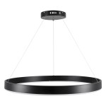 GloboStar® VENOM 61179 Κρεμαστό Φωτιστικό Δαχτυλίδι-Κύκλος LED CCT 67W 7863lm 120° AC 220-240V - Εναλλαγή Φωτισμού μέσω Τηλεχειριστηρίου All In One Ψυχρό 6000K+Φυσικό 4500K+Θερμό 2700K Dimmable Φ80cm - Μαύρο - 3 Years Warranty