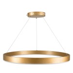 GloboStar® VENOM 61181 Κρεμαστό Φωτιστικό Δαχτυλίδι-Κύκλος LED CCT 67W 7863lm 120° AC 220-240V - Εναλλαγή Φωτισμού μέσω Τηλεχειριστηρίου All In One Ψυχρό 6000K+Φυσικό 4500K+Θερμό 2700K Dimmable Φ80cm - Χρυσό Βούρτσας - 3 Years Warranty