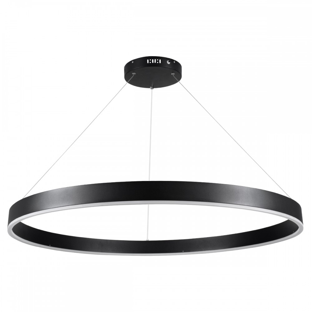 GloboStar® VENOM 61182 Κρεμαστό Φωτιστικό Δαχτυλίδι-Κύκλος LED CCT 75W 8818lm 120° AC 220-240V - Εναλλαγή Φωτισμού μέσω Τηλεχειριστηρίου All In One Ψυχρό 6000K+Φυσικό 4500K+Θερμό 2700K Dimmable Φ100cm - Μαύρο - 3 Years Warranty