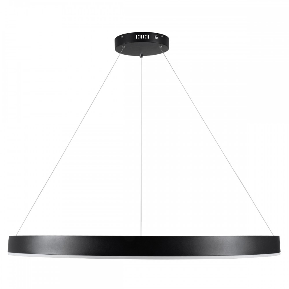 GloboStar® VENOM 61182 Κρεμαστό Φωτιστικό Δαχτυλίδι-Κύκλος LED CCT 75W 8818lm 120° AC 220-240V - Εναλλαγή Φωτισμού μέσω Τηλεχειριστηρίου All In One Ψυχρό 6000K+Φυσικό 4500K+Θερμό 2700K Dimmable Φ100cm - Μαύρο - 3 Years Warranty