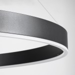 GloboStar® VENOM 61182 Κρεμαστό Φωτιστικό Δαχτυλίδι-Κύκλος LED CCT 75W 8818lm 120° AC 220-240V - Εναλλαγή Φωτισμού μέσω Τηλεχειριστηρίου All In One Ψυχρό 6000K+Φυσικό 4500K+Θερμό 2700K Dimmable Φ100cm - Μαύρο - 3 Years Warranty