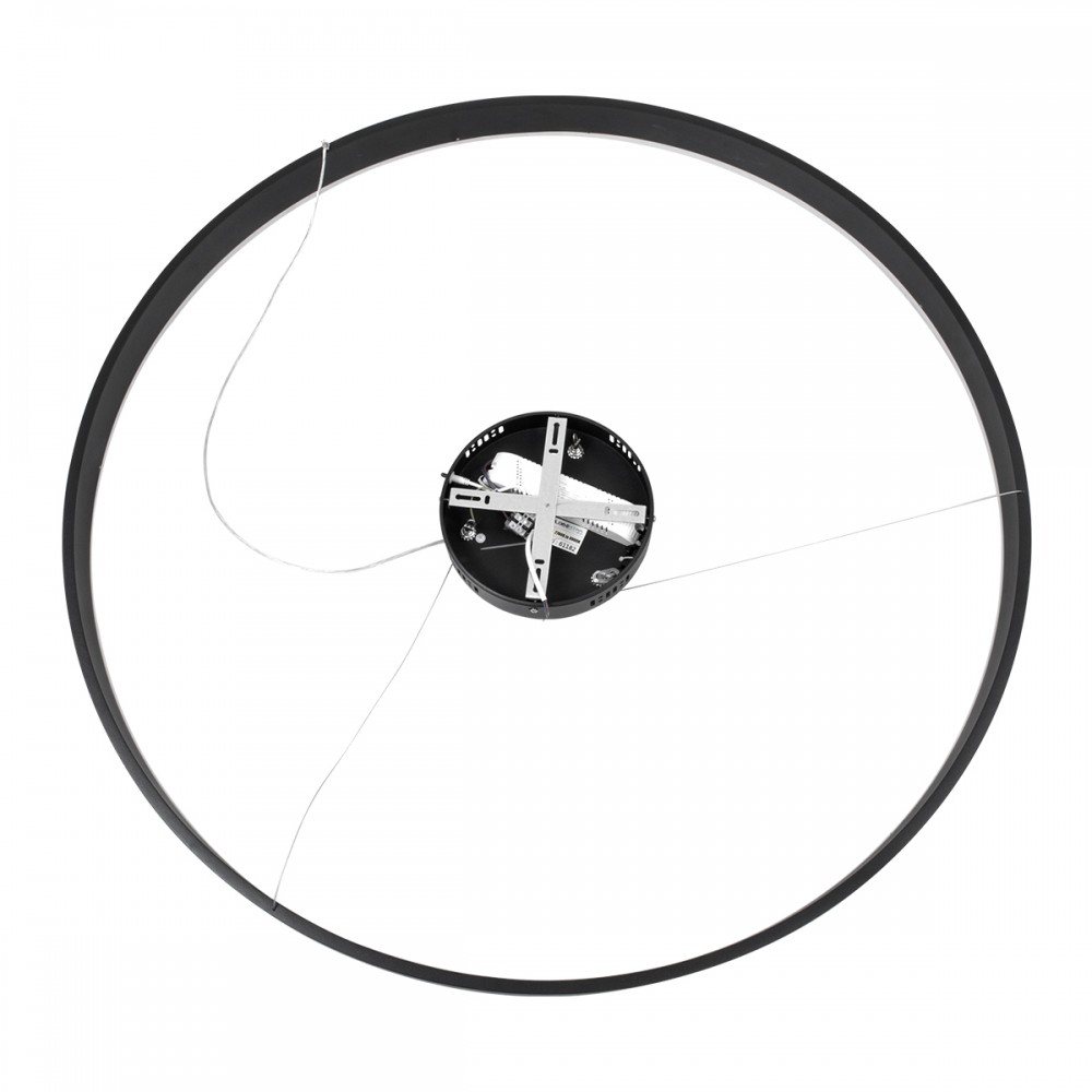 GloboStar® VENOM 61182 Κρεμαστό Φωτιστικό Δαχτυλίδι-Κύκλος LED CCT 75W 8818lm 120° AC 220-240V - Εναλλαγή Φωτισμού μέσω Τηλεχειριστηρίου All In One Ψυχρό 6000K+Φυσικό 4500K+Θερμό 2700K Dimmable Φ100cm - Μαύρο - 3 Years Warranty