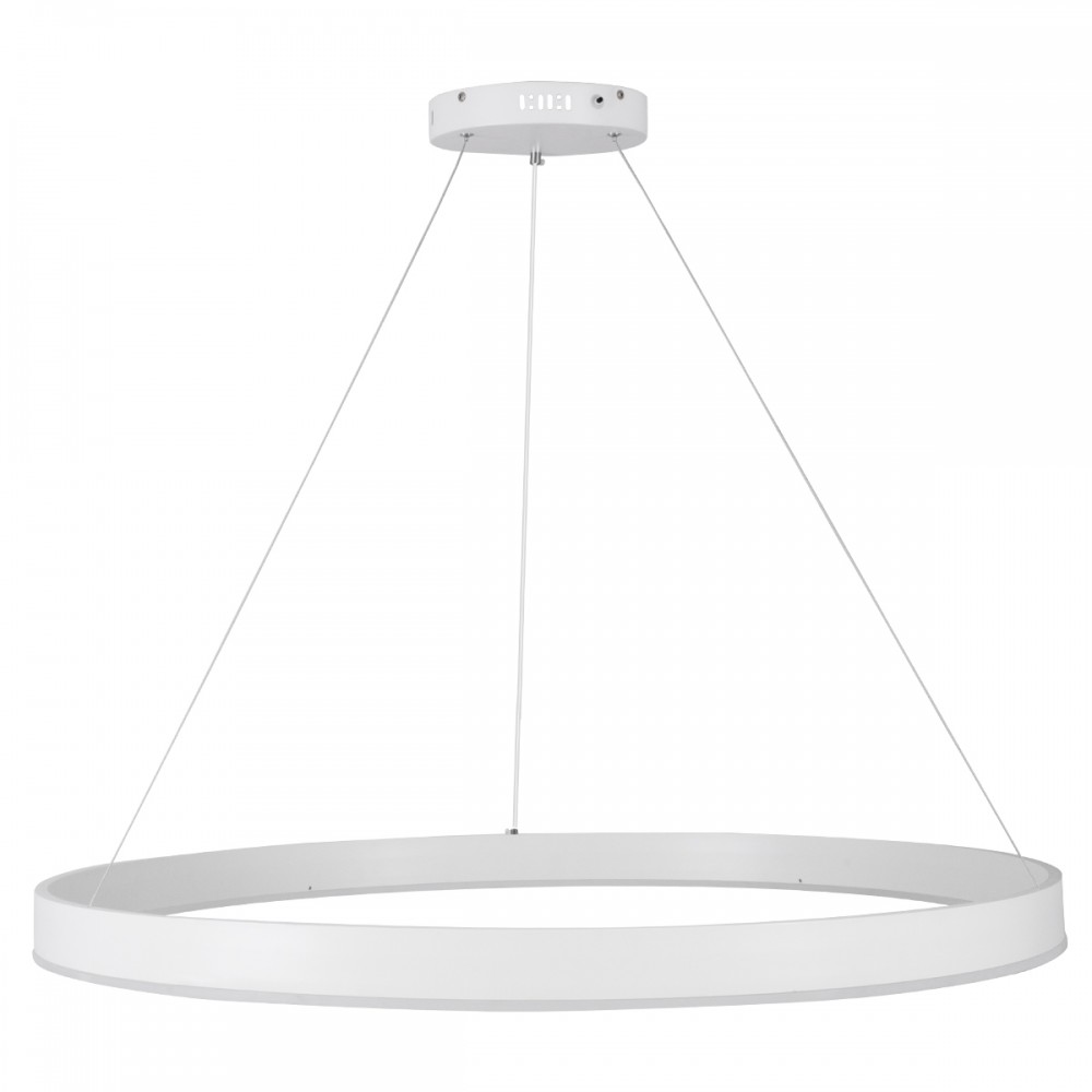 GloboStar® VENOM 61183 Κρεμαστό Φωτιστικό Δαχτυλίδι-Κύκλος LED CCT 75W 8818lm 120° AC 220-240V - Εναλλαγή Φωτισμού μέσω Τηλεχειριστηρίου All In One Ψυχρό 6000K+Φυσικό 4500K+Θερμό 2700K Dimmable Φ100cm - Λευκό - 3 Years Warranty