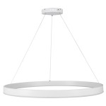 GloboStar® VENOM 61183 Κρεμαστό Φωτιστικό Δαχτυλίδι-Κύκλος LED CCT 75W 8818lm 120° AC 220-240V - Εναλλαγή Φωτισμού μέσω Τηλεχειριστηρίου All In One Ψυχρό 6000K+Φυσικό 4500K+Θερμό 2700K Dimmable Φ100cm - Λευκό - 3 Years Warranty