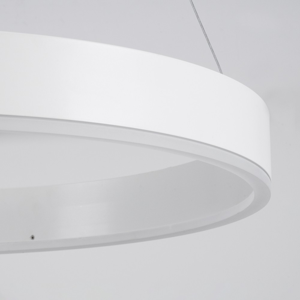 GloboStar® VENOM 61183 Κρεμαστό Φωτιστικό Δαχτυλίδι-Κύκλος LED CCT 75W 8818lm 120° AC 220-240V - Εναλλαγή Φωτισμού μέσω Τηλεχειριστηρίου All In One Ψυχρό 6000K+Φυσικό 4500K+Θερμό 2700K Dimmable Φ100cm - Λευκό - 3 Years Warranty