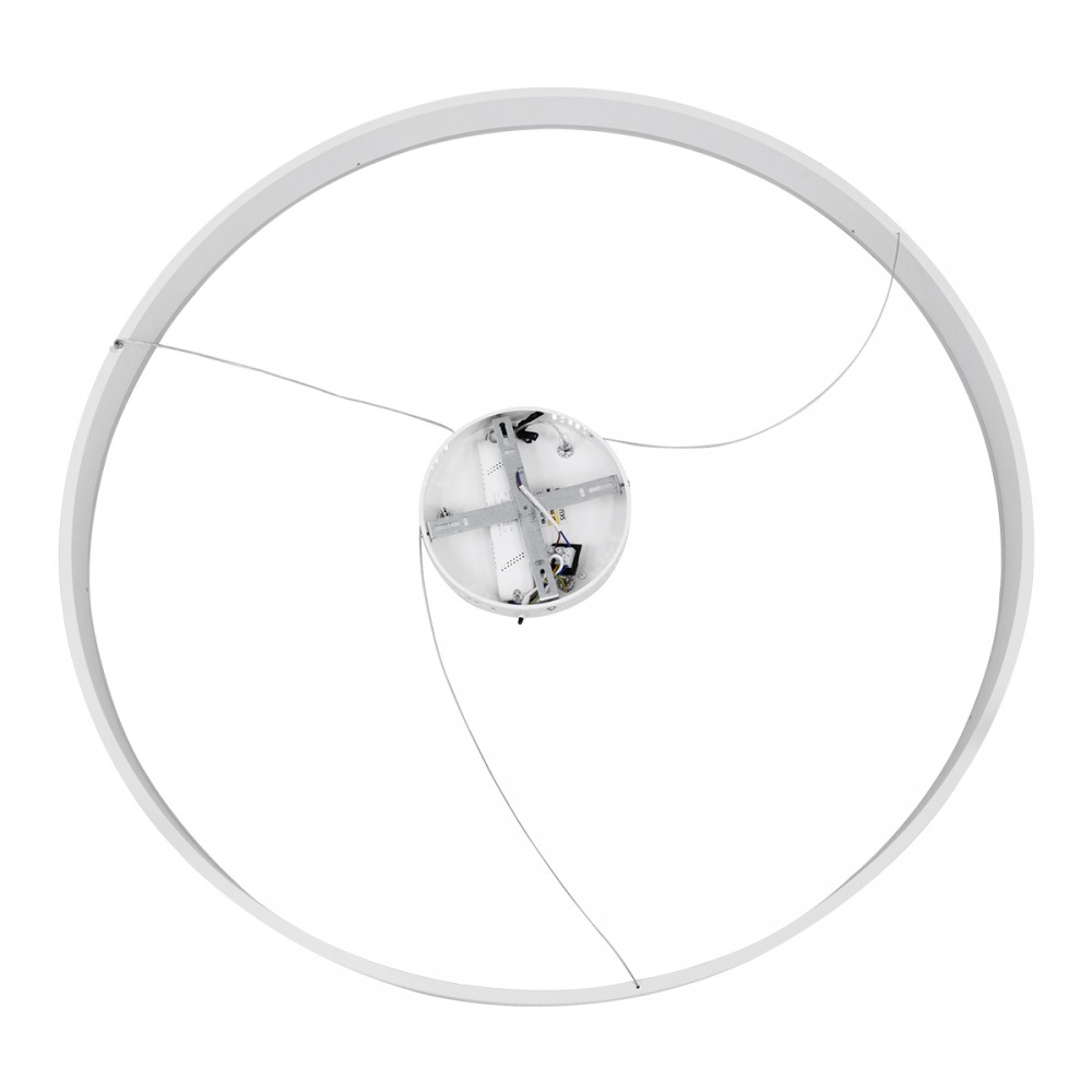 GloboStar® VENOM 61183 Κρεμαστό Φωτιστικό Δαχτυλίδι-Κύκλος LED CCT 75W 8818lm 120° AC 220-240V - Εναλλαγή Φωτισμού μέσω Τηλεχειριστηρίου All In One Ψυχρό 6000K+Φυσικό 4500K+Θερμό 2700K Dimmable Φ100cm - Λευκό - 3 Years Warranty