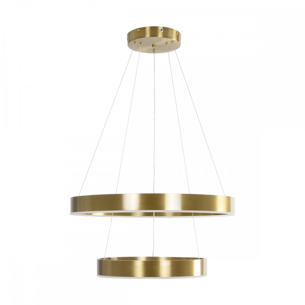 kelvo® VENOM 61187-DECO Μοντέρνο Κρεμαστό Φωτιστικό Οροφής LED 75W 8818lm 120° AC 220-240V IP20 Ρυθμιζόμενο Λευκό CCT με Χειριστήριο από 2700K έως 6000K Dimmable - Lumileds SMD Chip - Χρυσό Βούρτσας - Μ60 x Π60 x Υ40cm - 3 Χρόνια Εγγύηση