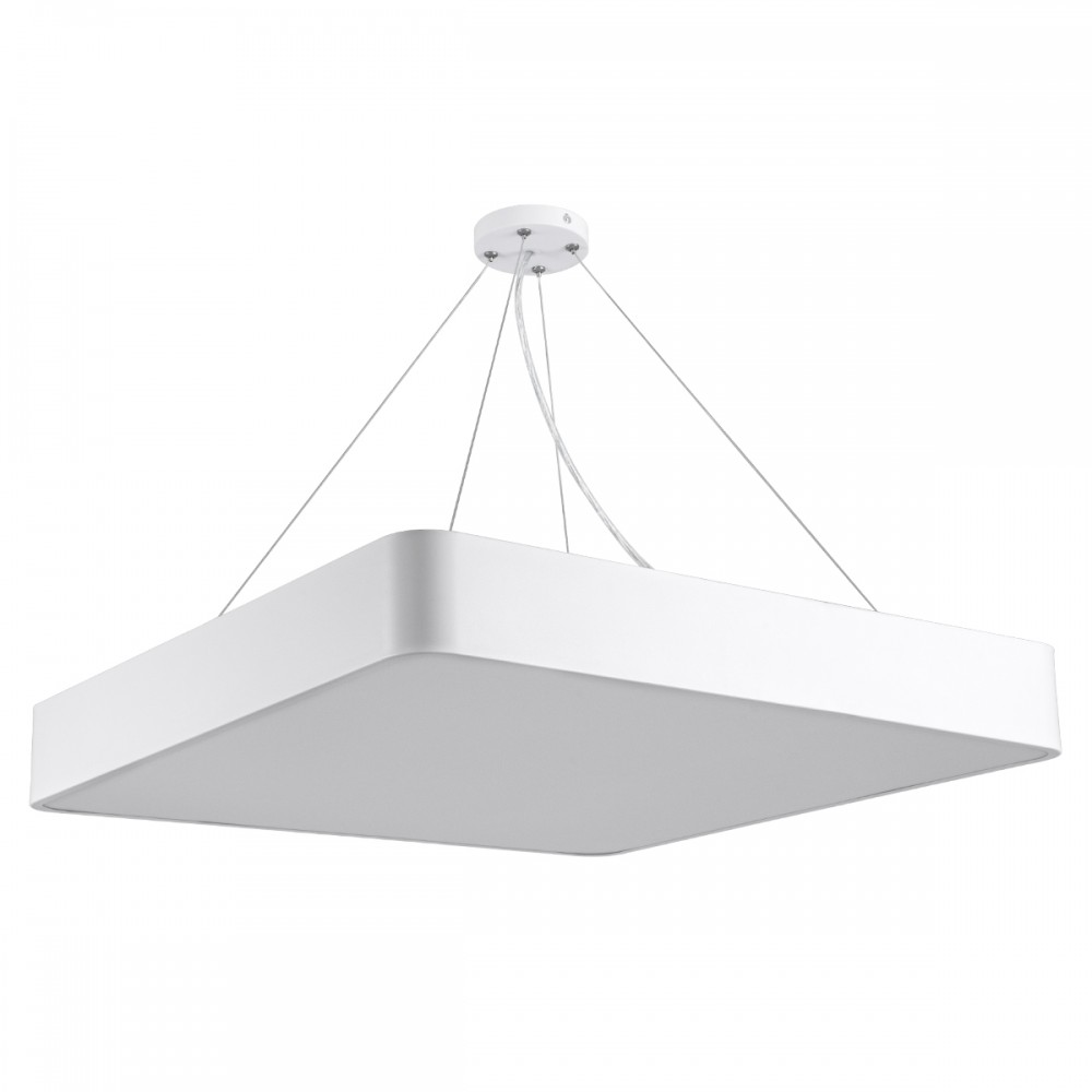 GloboStar® KAMALA 61209-P Κρεμαστή Πλαφονιέρα Οροφής LED CCT 75W 8625lm 120° AC 220-240V - Εναλλαγή Φωτισμού μέσω Τηλεχειριστηρίου All In One Ψυχρό 6000k+Φυσικό 4500k+Θερμό 2700k Dimmable Μ60 x Π60 x Υ8cm - Λευκό - 3 Years Warranty