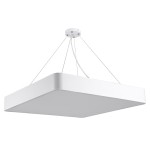 GloboStar® KAMALA 61209-P Κρεμαστή Πλαφονιέρα Οροφής LED CCT 75W 8625lm 120° AC 220-240V - Εναλλαγή Φωτισμού μέσω Τηλεχειριστηρίου All In One Ψυχρό 6000k+Φυσικό 4500k+Θερμό 2700k Dimmable Μ60 x Π60 x Υ8cm - Λευκό - 3 Years Warranty