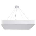 GloboStar® KAMALA 61209-P Κρεμαστή Πλαφονιέρα Οροφής LED CCT 75W 8625lm 120° AC 220-240V - Εναλλαγή Φωτισμού μέσω Τηλεχειριστηρίου All In One Ψυχρό 6000k+Φυσικό 4500k+Θερμό 2700k Dimmable Μ60 x Π60 x Υ8cm - Λευκό - 3 Years Warranty