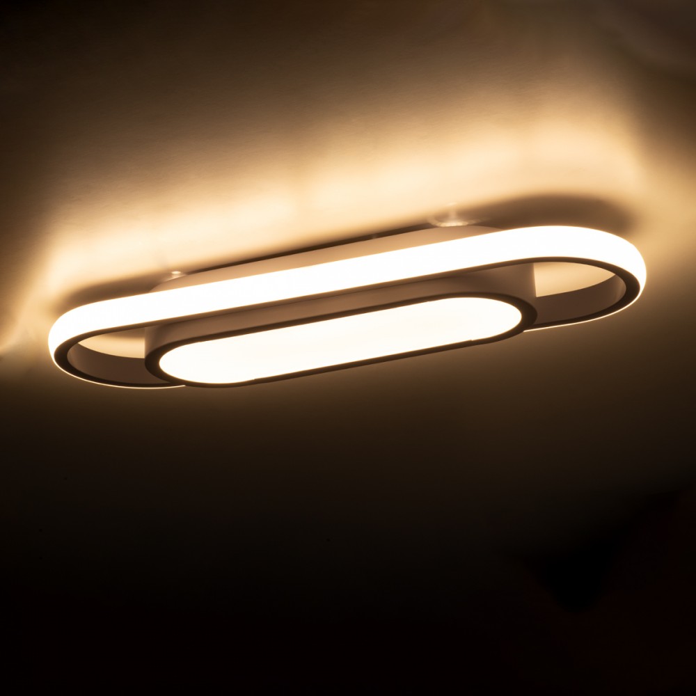 GloboStar® IGOR 61217 Φωτιστικό Οροφής Linear Design LED CCT 24W 2880lm 210° AC 220-240V - Εναλλαγή Φωτισμού μέσω Διακόπτη On/Off All In One Ψυχρό 6000k+Φυσικό 4500k+Θερμό 2700k Μ41 x Π13 x Υ4.5cm - Λευκό - 3 Years Warranty