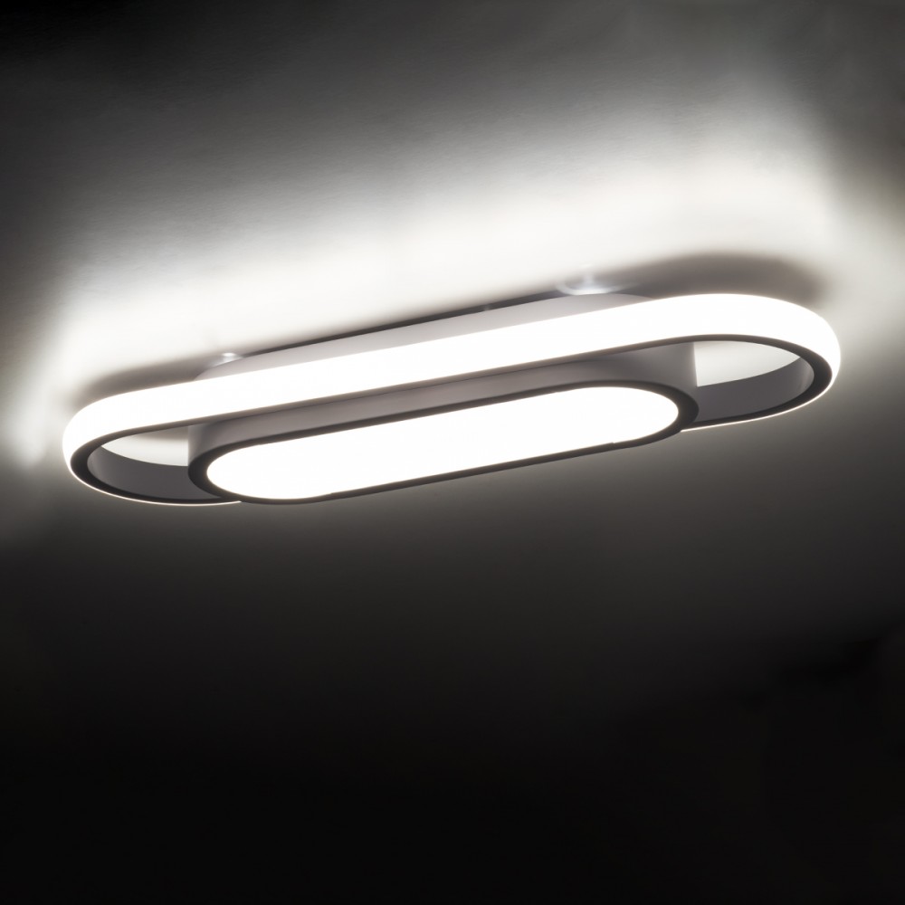 GloboStar® IGOR 61217 Φωτιστικό Οροφής Linear Design LED CCT 24W 2880lm 210° AC 220-240V - Εναλλαγή Φωτισμού μέσω Διακόπτη On/Off All In One Ψυχρό 6000k+Φυσικό 4500k+Θερμό 2700k Μ41 x Π13 x Υ4.5cm - Λευκό - 3 Years Warranty