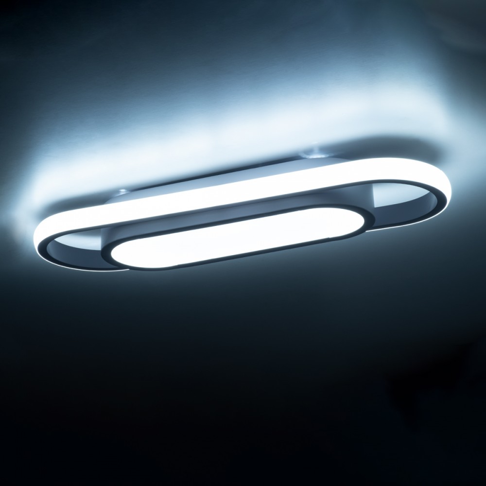 GloboStar® IGOR 61217 Φωτιστικό Οροφής Linear Design LED CCT 24W 2880lm 210° AC 220-240V - Εναλλαγή Φωτισμού μέσω Διακόπτη On/Off All In One Ψυχρό 6000k+Φυσικό 4500k+Θερμό 2700k Μ41 x Π13 x Υ4.5cm - Λευκό - 3 Years Warranty