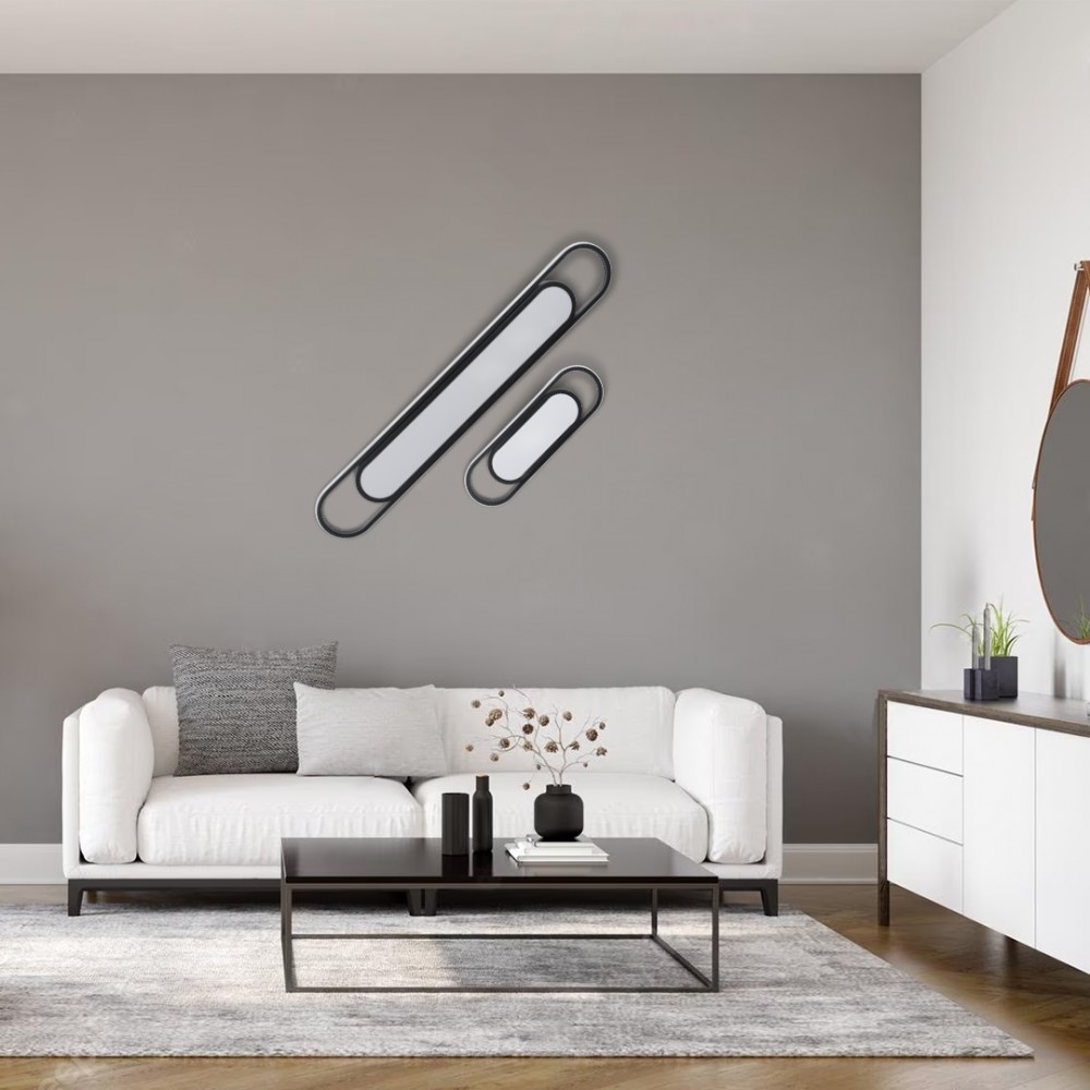 GloboStar® IGOR 61218 Φωτιστικό Οροφής Linear Design LED CCT 48W 5760lm 210° AC 220-240V - Εναλλαγή Φωτισμού μέσω Διακόπτη On/Off All In One Ψυχρό 6000k+Φυσικό 4500k+Θερμό 2700k Μ81 x Π13 x Υ4.5cm - Μαύρο - 3 Years Warranty