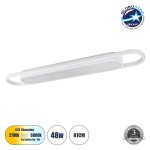 GloboStar® IGOR 61219 Φωτιστικό Οροφής Linear Design LED CCT 48W 5760lm 210° AC 220-240V - Εναλλαγή Φωτισμού μέσω Διακόπτη On/Off All In One Ψυχρό 6000k+Φυσικό 4500k+Θερμό 2700k Μ81 x Π13 x Υ4.5cm - Λευκό - 3 Years Warranty