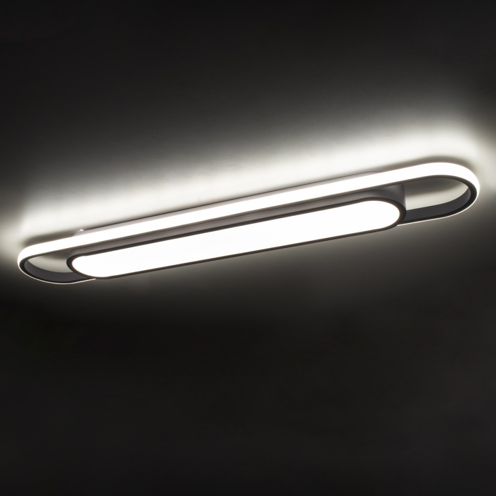 GloboStar® IGOR 61219 Φωτιστικό Οροφής Linear Design LED CCT 48W 5760lm 210° AC 220-240V - Εναλλαγή Φωτισμού μέσω Διακόπτη On/Off All In One Ψυχρό 6000k+Φυσικό 4500k+Θερμό 2700k Μ81 x Π13 x Υ4.5cm - Λευκό - 3 Years Warranty