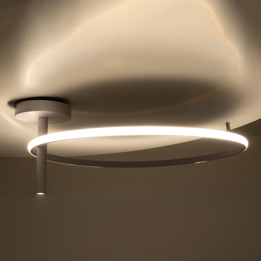GloboStar® VERONA 61224 Φωτιστικό Οροφής Δαχτυλίδι-Κύκλος LED CCT 36W 4032lm 360° AC 220-240V - Εναλλαγή Φωτισμού μέσω Διακόπτη On/Off All In One Ψυχρό 6000k+Φυσικό 4500k+Θερμό 2700K Φ60 x Υ23cm - Λευκό - 3 Χρόνια Εγγύηση