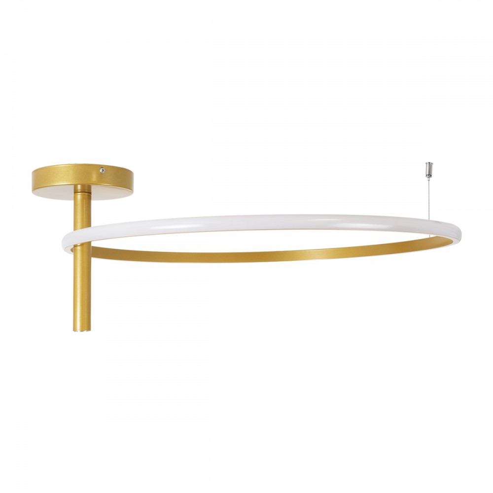 GloboStar® VERONA 61225 Φωτιστικό Οροφής Δαχτυλίδι-Κύκλος LED CCT 36W 4032lm 360° AC 220-240V - Εναλλαγή Φωτισμού μέσω Διακόπτη On/Off All In One Ψυχρό 6000k+Φυσικό 4500k+Θερμό 2700K Φ60 x Υ26cm - Χρυσό Βούρτσας - 3 Χρόνια Εγγύηση