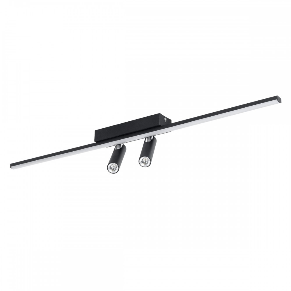 GLOBOSTAR® BARETTI 61226 Φωτιστικό Οροφής Linear Design LED CCT με Κινούμενα Σποτ LED Downlight 24W 2688lm 160° & 45° AC 220-240V IP20  - Εναλλαγή Φωτισμού μέσω Διακόπτη On/Off All In One Ψυχρό 6000k+Φυσικό 4500k+Θερμό 2700k - Μ80 x Π5.5 x Υ5 cm - Μαύ