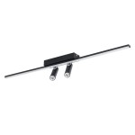 GLOBOSTAR® BARETTI 61226 Φωτιστικό Οροφής Linear Design LED CCT με Κινούμενα Σποτ LED Downlight 24W 2688lm 160° & 45° AC 220-240V IP20  - Εναλλαγή Φωτισμού μέσω Διακόπτη On/Off All In One Ψυχρό 6000k+Φυσικό 4500k+Θερμό 2700k - Μ80 x Π5.5 x Υ5 cm - Μαύ