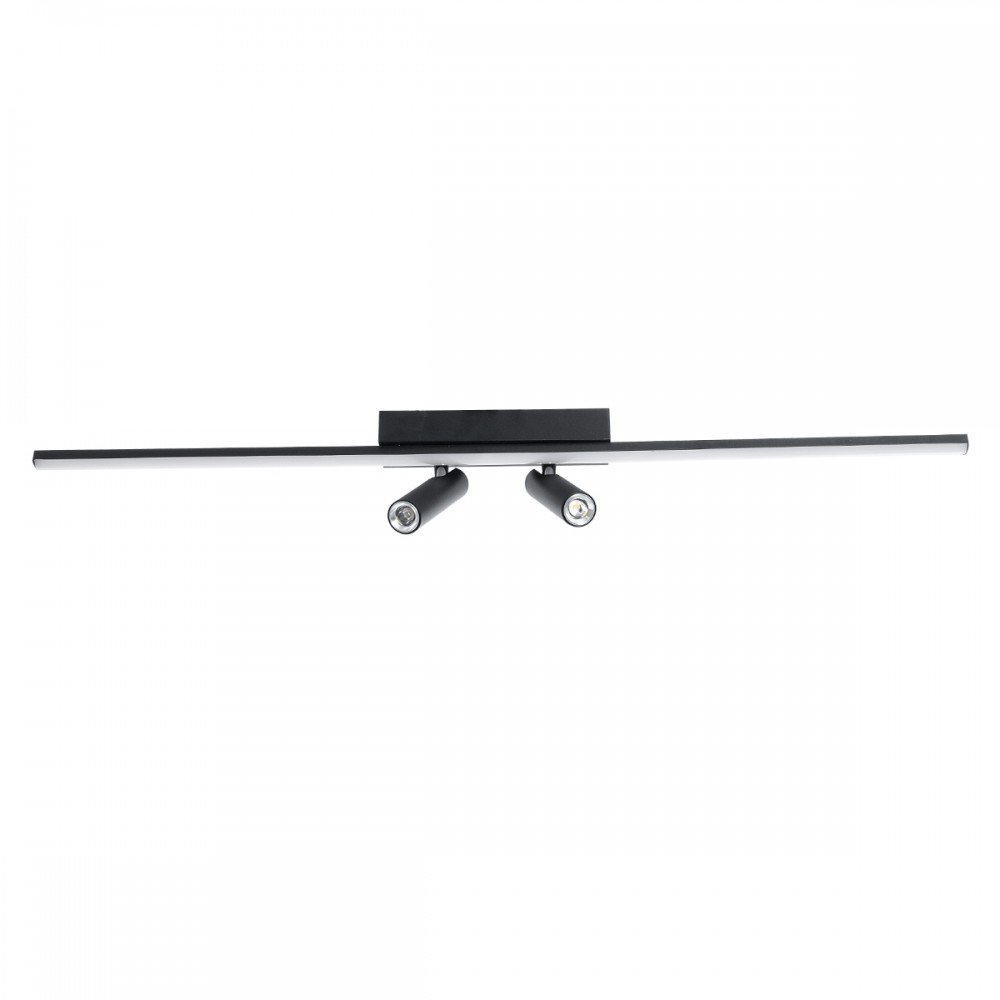 GLOBOSTAR® BARETTI 61226 Φωτιστικό Οροφής Linear Design LED CCT με Κινούμενα Σποτ LED Downlight 24W 2688lm 160° & 45° AC 220-240V IP20  - Εναλλαγή Φωτισμού μέσω Διακόπτη On/Off All In One Ψυχρό 6000k+Φυσικό 4500k+Θερμό 2700k - Μ80 x Π5.5 x Υ5 cm - Μαύ