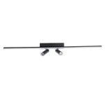 GLOBOSTAR® BARETTI 61226 Φωτιστικό Οροφής Linear Design LED CCT με Κινούμενα Σποτ LED Downlight 24W 2688lm 160° & 45° AC 220-240V IP20  - Εναλλαγή Φωτισμού μέσω Διακόπτη On/Off All In One Ψυχρό 6000k+Φυσικό 4500k+Θερμό 2700k - Μ80 x Π5.5 x Υ5 cm - Μαύ