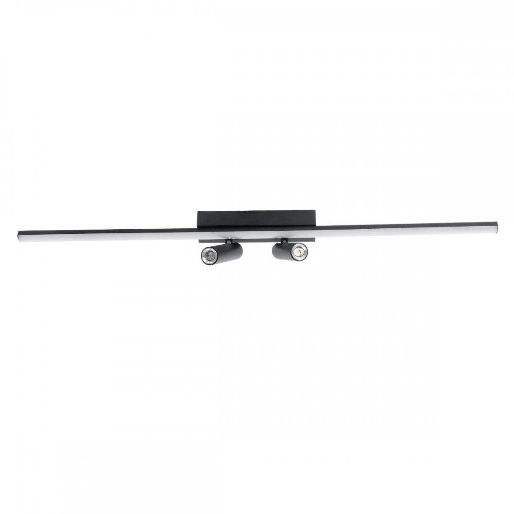GLOBOSTAR® BARETTI 61226 Φωτιστικό Οροφής Linear Design LED CCT με Κινούμενα Σποτ LED Downlight 24W 2688lm 160° & 45° AC 220-240V IP20  - Εναλλαγή Φωτισμού μέσω Διακόπτη On/Off All In One Ψυχρό 6000k+Φυσικό 4500k+Θερμό 2700k - Μ80 x Π5.5 x Υ5 cm - Μαύ