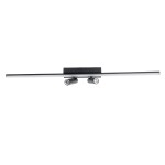 GLOBOSTAR® BARETTI 61226 Φωτιστικό Οροφής Linear Design LED CCT με Κινούμενα Σποτ LED Downlight 24W 2688lm 160° & 45° AC 220-240V IP20  - Εναλλαγή Φωτισμού μέσω Διακόπτη On/Off All In One Ψυχρό 6000k+Φυσικό 4500k+Θερμό 2700k - Μ80 x Π5.5 x Υ5 cm - Μαύ