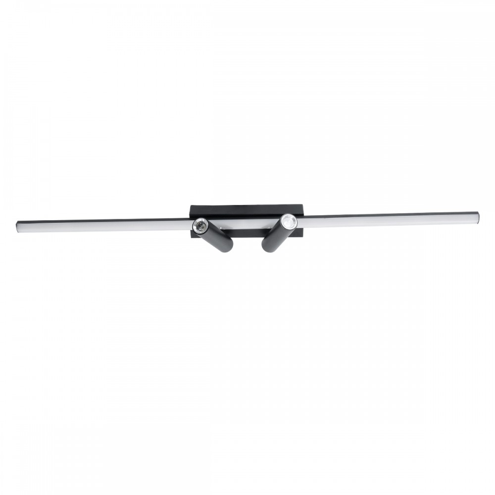 GLOBOSTAR® BARETTI 61226 Φωτιστικό Οροφής Linear Design LED CCT με Κινούμενα Σποτ LED Downlight 24W 2688lm 160° & 45° AC 220-240V IP20  - Εναλλαγή Φωτισμού μέσω Διακόπτη On/Off All In One Ψυχρό 6000k+Φυσικό 4500k+Θερμό 2700k - Μ80 x Π5.5 x Υ5 cm - Μαύ