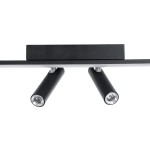 GLOBOSTAR® BARETTI 61226 Φωτιστικό Οροφής Linear Design LED CCT με Κινούμενα Σποτ LED Downlight 24W 2688lm 160° & 45° AC 220-240V IP20  - Εναλλαγή Φωτισμού μέσω Διακόπτη On/Off All In One Ψυχρό 6000k+Φυσικό 4500k+Θερμό 2700k - Μ80 x Π5.5 x Υ5 cm - Μαύ
