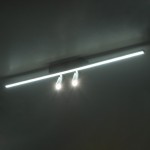 GLOBOSTAR® BARETTI 61226 Φωτιστικό Οροφής Linear Design LED CCT με Κινούμενα Σποτ LED Downlight 24W 2688lm 160° & 45° AC 220-240V IP20  - Εναλλαγή Φωτισμού μέσω Διακόπτη On/Off All In One Ψυχρό 6000k+Φυσικό 4500k+Θερμό 2700k - Μ80 x Π5.5 x Υ5 cm - Μαύ