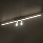 GLOBOSTAR® BARETTI 61226 Φωτιστικό Οροφής Linear Design LED CCT με Κινούμενα Σποτ LED Downlight 24W 2688lm 160° & 45° AC 220-240V IP20  - Εναλλαγή Φωτισμού μέσω Διακόπτη On/Off All In One Ψυχρό 6000k+Φυσικό 4500k+Θερμό 2700k - Μ80 x Π5.5 x Υ5 cm - Μαύ