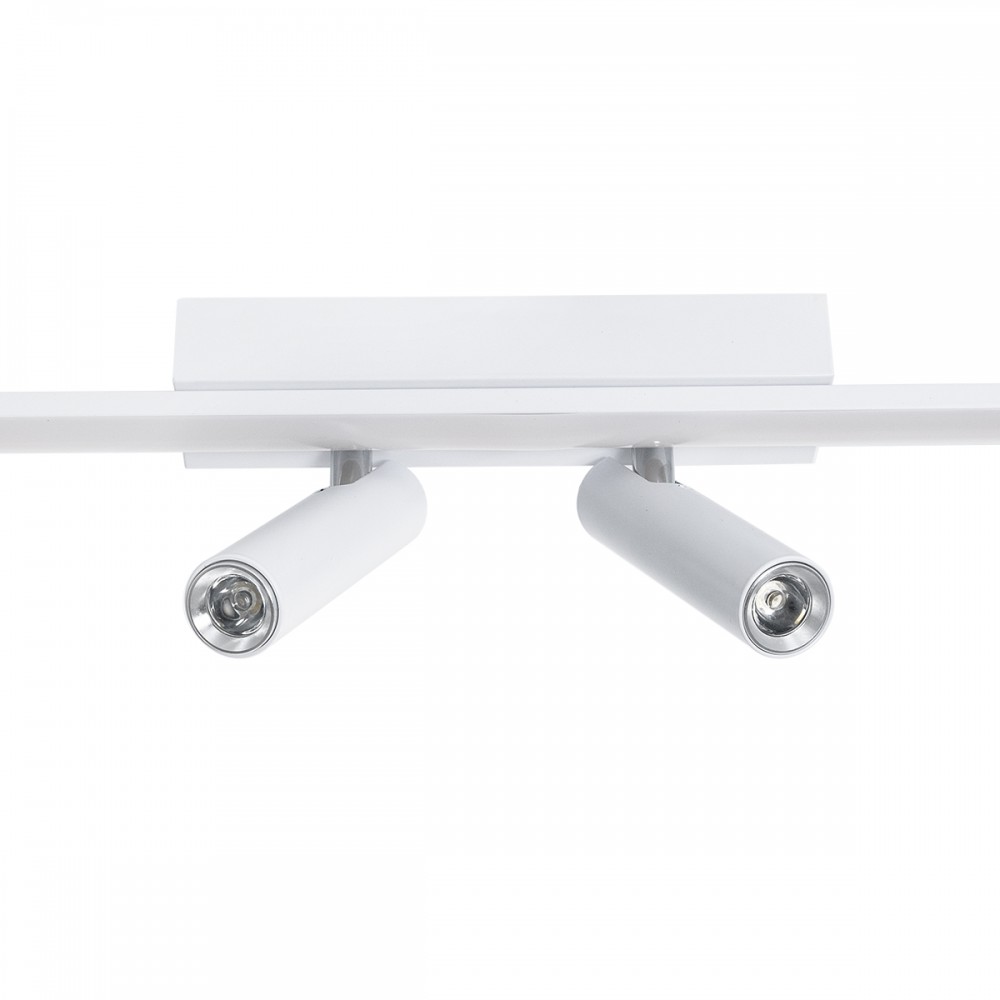 GLOBOSTAR® BARETTI 61227 Φωτιστικό Οροφής Linear Design LED CCT με Κινούμενα Σποτ LED Downlight 24W 2688lm 160° & 45° AC 220-240V IP20  - Εναλλαγή Φωτισμού μέσω Διακόπτη On/Off All In One Ψυχρό 6000k+Φυσικό 4500k+Θερμό 2700k - Μ80 x Π5.5 x Υ5 cm - Λευ