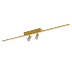 GLOBOSTAR® BARETTI 61228 Φωτιστικό Οροφής Linear Design LED CCT με Κινούμενα Σποτ LED Downlight 24W 2688lm 160° & 45° AC 220-240V IP20  - Εναλλαγή Φωτισμού μέσω Διακόπτη On/Off All In One Ψυχρό 6000k+Φυσικό 4500k+Θερμό 2700k - Μ80 x Π5.5 x Υ5 cm - Χρυ