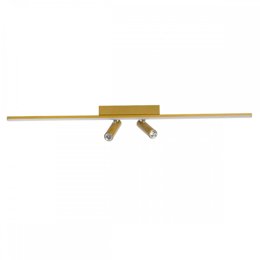 GLOBOSTAR® BARETTI 61228 Φωτιστικό Οροφής Linear Design LED CCT με Κινούμενα Σποτ LED Downlight 24W 2688lm 160° & 45° AC 220-240V IP20  - Εναλλαγή Φωτισμού μέσω Διακόπτη On/Off All In One Ψυχρό 6000k+Φυσικό 4500k+Θερμό 2700k - Μ80 x Π5.5 x Υ5 cm - Χρυ