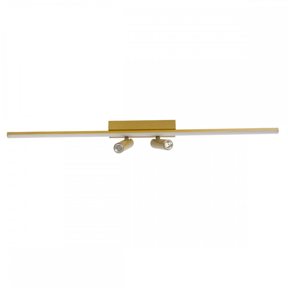 GLOBOSTAR® BARETTI 61228 Φωτιστικό Οροφής Linear Design LED CCT με Κινούμενα Σποτ LED Downlight 24W 2688lm 160° & 45° AC 220-240V IP20  - Εναλλαγή Φωτισμού μέσω Διακόπτη On/Off All In One Ψυχρό 6000k+Φυσικό 4500k+Θερμό 2700k - Μ80 x Π5.5 x Υ5 cm - Χρυ