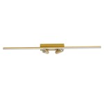 GLOBOSTAR® BARETTI 61228 Φωτιστικό Οροφής Linear Design LED CCT με Κινούμενα Σποτ LED Downlight 24W 2688lm 160° & 45° AC 220-240V IP20  - Εναλλαγή Φωτισμού μέσω Διακόπτη On/Off All In One Ψυχρό 6000k+Φυσικό 4500k+Θερμό 2700k - Μ80 x Π5.5 x Υ5 cm - Χρυ