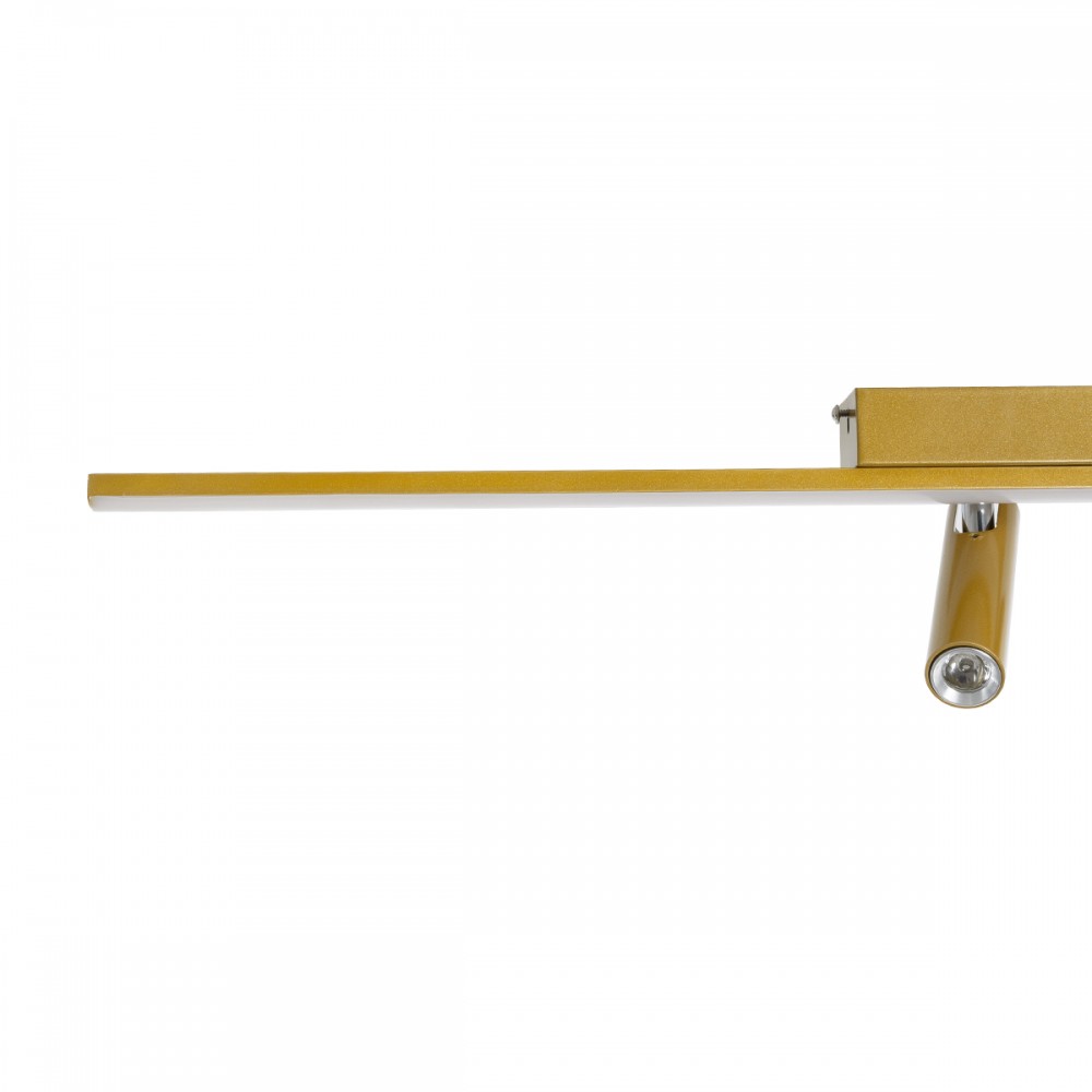 GLOBOSTAR® BARETTI 61228 Φωτιστικό Οροφής Linear Design LED CCT με Κινούμενα Σποτ LED Downlight 24W 2688lm 160° & 45° AC 220-240V IP20  - Εναλλαγή Φωτισμού μέσω Διακόπτη On/Off All In One Ψυχρό 6000k+Φυσικό 4500k+Θερμό 2700k - Μ80 x Π5.5 x Υ5 cm - Χρυ