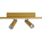 GLOBOSTAR® BARETTI 61228 Φωτιστικό Οροφής Linear Design LED CCT με Κινούμενα Σποτ LED Downlight 24W 2688lm 160° & 45° AC 220-240V IP20  - Εναλλαγή Φωτισμού μέσω Διακόπτη On/Off All In One Ψυχρό 6000k+Φυσικό 4500k+Θερμό 2700k - Μ80 x Π5.5 x Υ5 cm - Χρυ