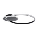 GloboStar® CIRCUO 61229 Φωτιστικό Οροφής Δαχτυλίδι-Κύκλος LED CCT 75W 8400lm 360° AC 220-240V - Εναλλαγή Φωτισμού μέσω Τηλεχειριστηρίου All In One Ψυχρό 6000k+Φυσικό 4500k+Θερμό 2700k Dimmable Μ53 x Π42.5 x Υ9cm - Μαύρο - 3 Years Warranty