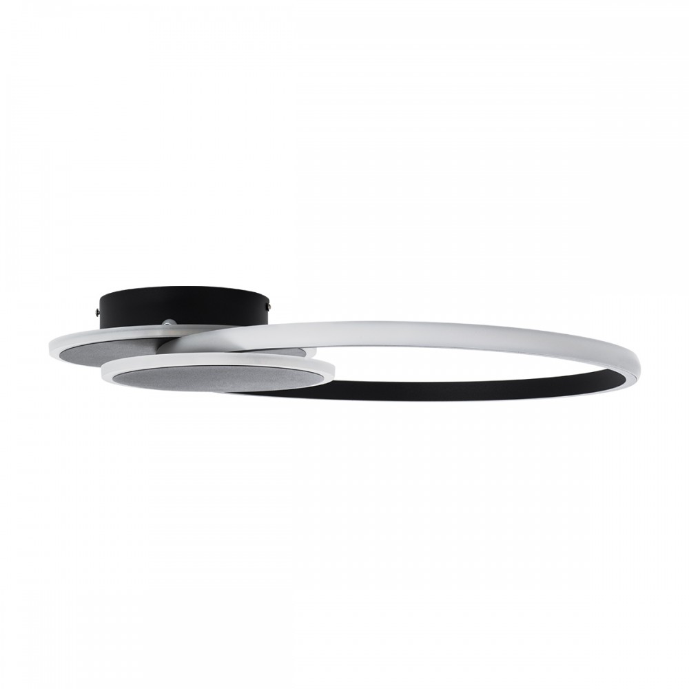 GloboStar® CIRCUO 61229 Φωτιστικό Οροφής Δαχτυλίδι-Κύκλος LED CCT 75W 8400lm 360° AC 220-240V - Εναλλαγή Φωτισμού μέσω Τηλεχειριστηρίου All In One Ψυχρό 6000k+Φυσικό 4500k+Θερμό 2700k Dimmable Μ53 x Π42.5 x Υ9cm - Μαύρο - 3 Years Warranty