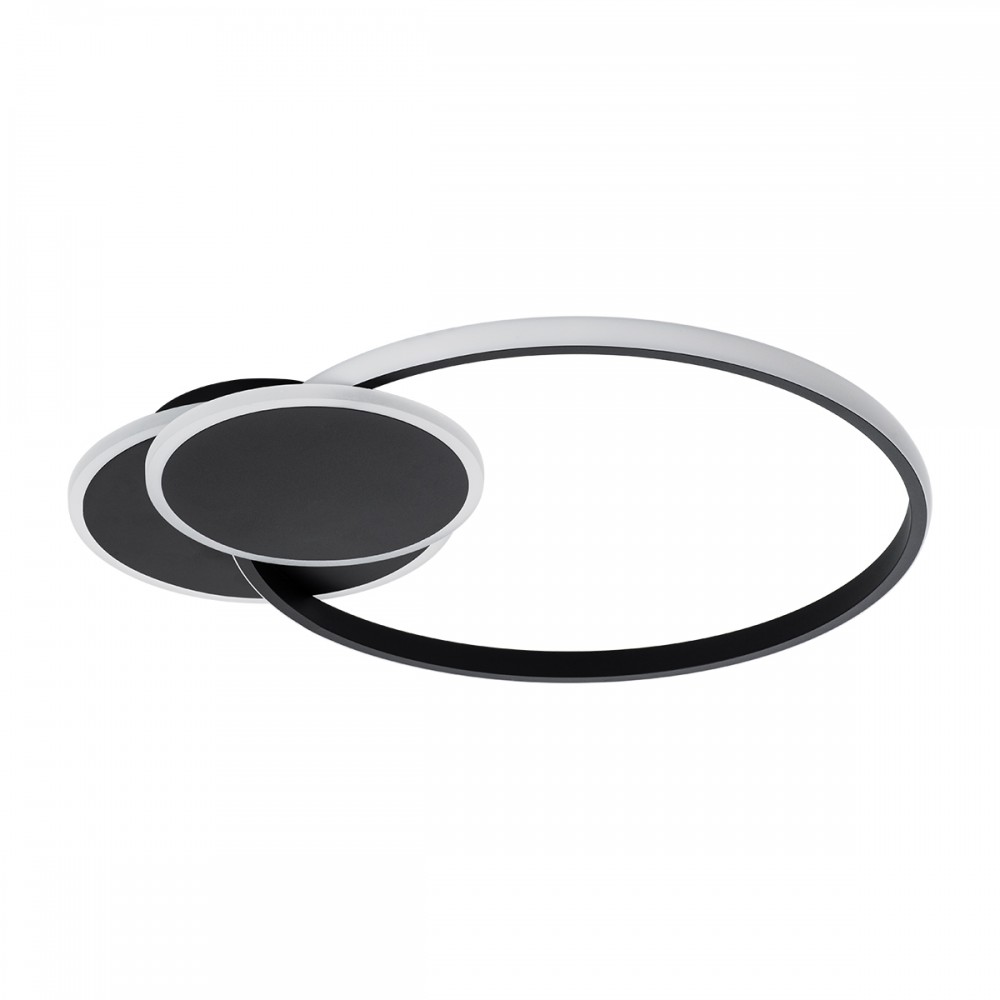 GloboStar® CIRCUO 61229 Φωτιστικό Οροφής Δαχτυλίδι-Κύκλος LED CCT 75W 8400lm 360° AC 220-240V - Εναλλαγή Φωτισμού μέσω Τηλεχειριστηρίου All In One Ψυχρό 6000k+Φυσικό 4500k+Θερμό 2700k Dimmable Μ53 x Π42.5 x Υ9cm - Μαύρο - 3 Years Warranty