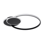 GloboStar® CIRCUO 61229 Φωτιστικό Οροφής Δαχτυλίδι-Κύκλος LED CCT 75W 8400lm 360° AC 220-240V - Εναλλαγή Φωτισμού μέσω Τηλεχειριστηρίου All In One Ψυχρό 6000k+Φυσικό 4500k+Θερμό 2700k Dimmable Μ53 x Π42.5 x Υ9cm - Μαύρο - 3 Years Warranty