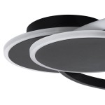 GloboStar® CIRCUO 61229 Φωτιστικό Οροφής Δαχτυλίδι-Κύκλος LED CCT 75W 8400lm 360° AC 220-240V - Εναλλαγή Φωτισμού μέσω Τηλεχειριστηρίου All In One Ψυχρό 6000k+Φυσικό 4500k+Θερμό 2700k Dimmable Μ53 x Π42.5 x Υ9cm - Μαύρο - 3 Years Warranty
