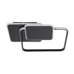 GloboStar® SQUARO 61231 Φωτιστικό Οροφής Δαχτυλίδι-Κύκλος LED CCT 75W 8400lm 360° AC 220-240V - Εναλλαγή Φωτισμού μέσω Τηλεχειριστηρίου All In One Ψυχρό 6000k+Φυσικό 4500k+Θερμό 2700k Dimmable Μ48.5 x Π51 x Υ9cm - Μαύρο - 3 Years Warranty