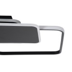 GloboStar® SQUARO 61231 Φωτιστικό Οροφής Δαχτυλίδι-Κύκλος LED CCT 75W 8400lm 360° AC 220-240V - Εναλλαγή Φωτισμού μέσω Τηλεχειριστηρίου All In One Ψυχρό 6000k+Φυσικό 4500k+Θερμό 2700k Dimmable Μ48.5 x Π51 x Υ9cm - Μαύρο - 3 Years Warranty