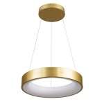 GloboStar® SALEM 61243 Κρεμαστή Πλαφονιέρα Οροφής Δαχτυλίδι-Κύκλος LED CCT 75W 8625lm 120° AC 220-240V - Εναλλαγή Φωτισμού μέσω Τηλεχειριστηρίου All In One Ψυχρό 6000k+Φυσικό 4500k+Θερμό 2700k Dimmable Φ45cm - Χρυσό Σαμπανιζέ - 3 Years Warranty